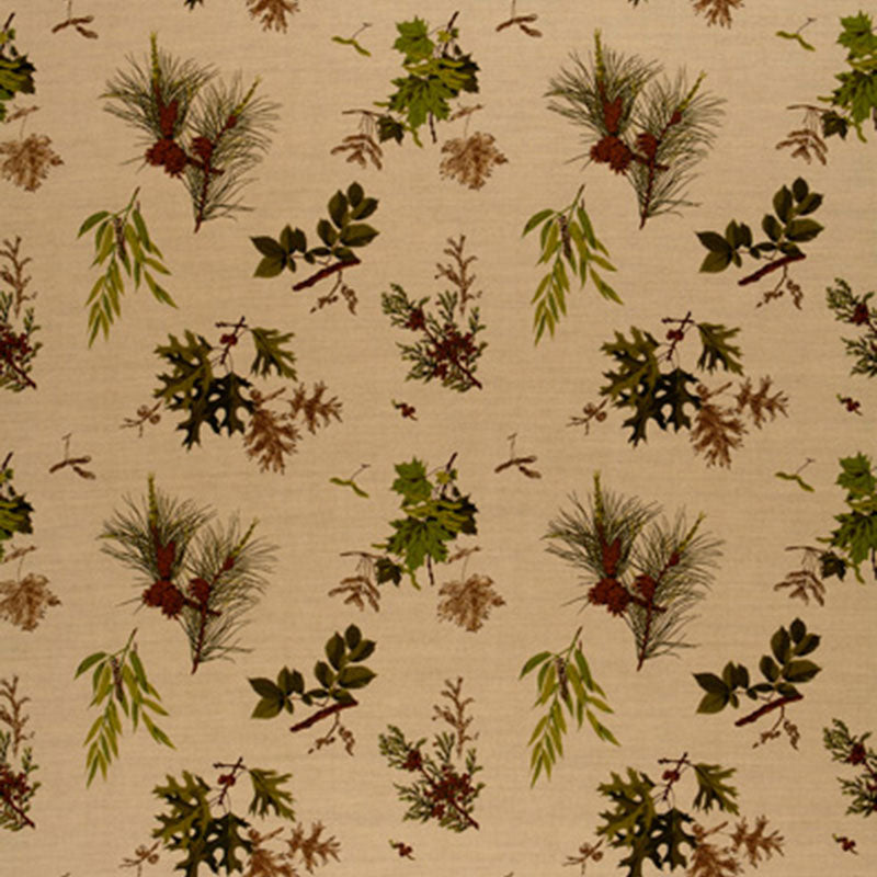 Woodlands fabric in pine lichen on natural color - pattern number 2602880 - by Schumacher in the Classic Prints collection