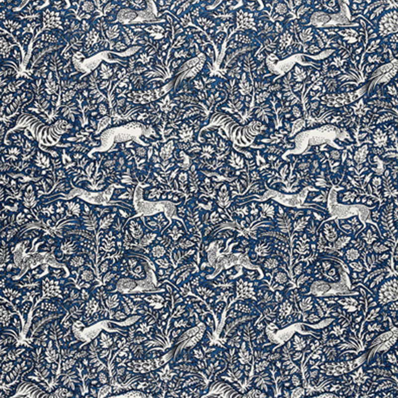 Khans Park fabric in navy color - pattern number 2603101 - by Schumacher in the Luxe Lodge collection