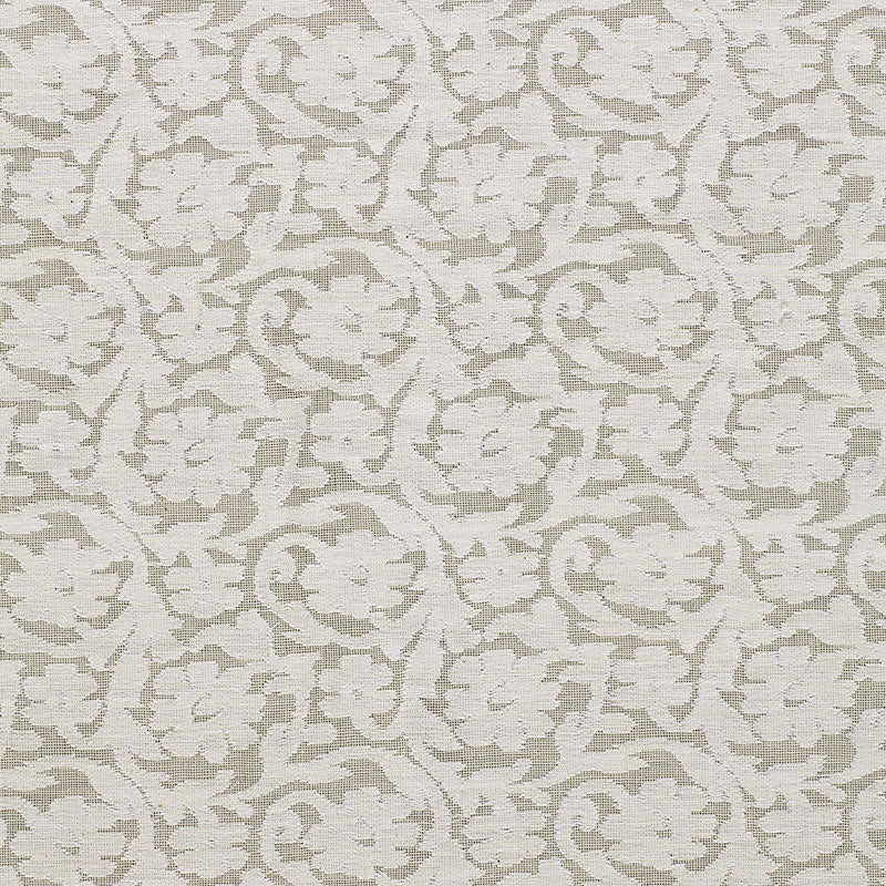 Floral Cutwork Casement fabric in natural color - pattern number 2608620 - by Schumacher in the Courtrai collection