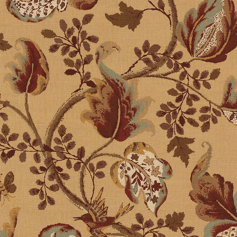 Fox Hollow fabric in honey and smoke color - pattern number 2639647 - by Schumacher in the A Country Life collection