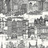 New York New York fabric in black and white color - pattern number 2643410 - by Schumacher in the Exuberant Prints collection