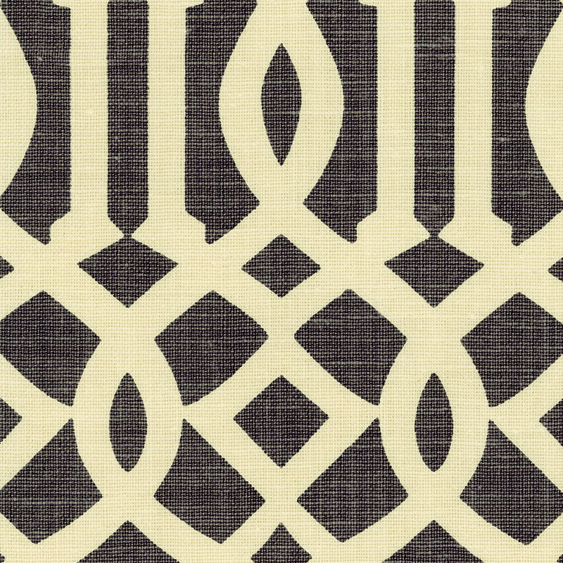 Imperial Trellis fabric in parchment midnight color - pattern number 2643760 - by Schumacher in the Print Happy collection