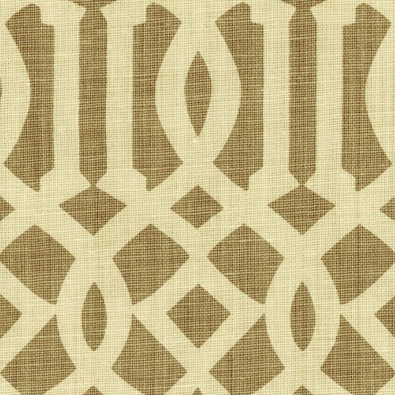 Imperial Trellis fabric in natural coffee color - pattern number 2643761 - by Schumacher in the Print Happy collection