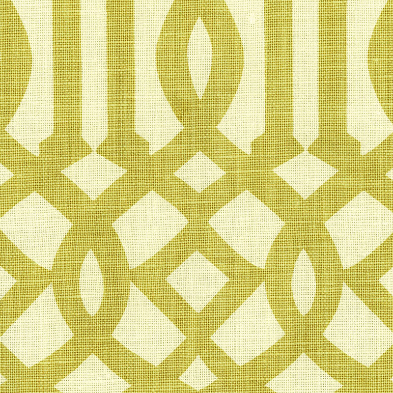 Imperial Trellis fabric in citrine ivory color - pattern number 2643762 - by Schumacher in the Print Happy collection