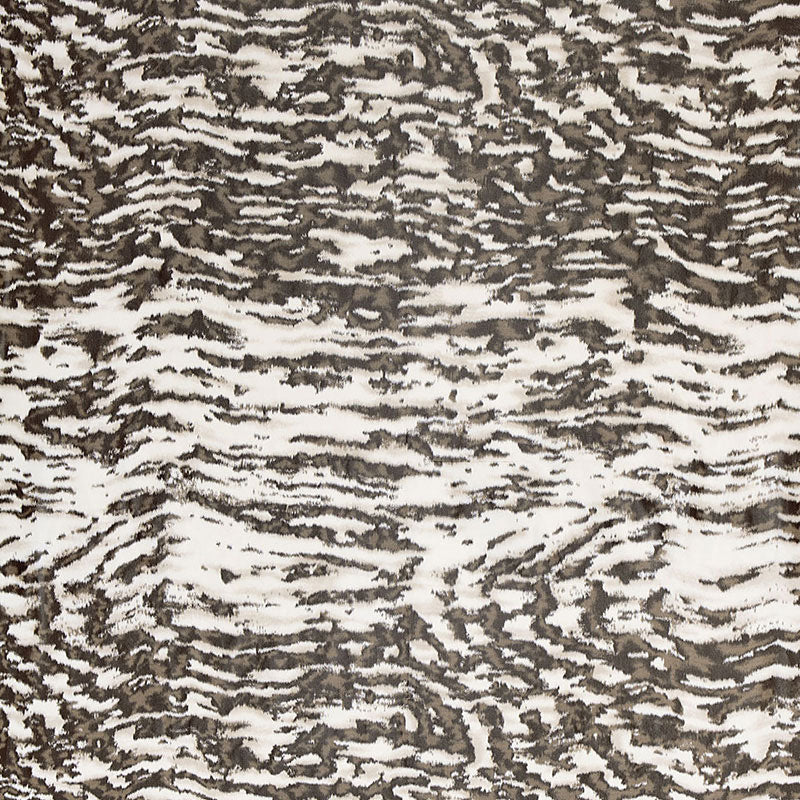 Serengeti Silk fabric in black and white color - pattern number 2643850 - by Schumacher in the Classic Prints collection