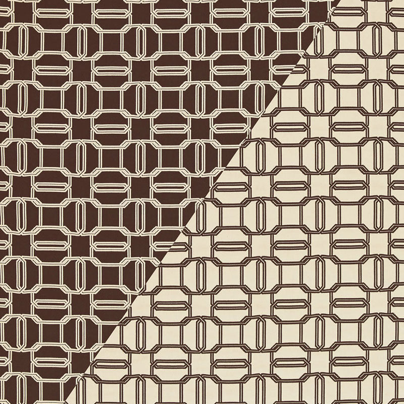 Emerald Cut fabric in mink and ivory color - pattern number 2643901 - by Schumacher in the Tessera collection