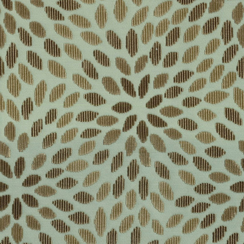 Kiku Silk Velvet fabric in aqua and cocoa color - pattern number 2644280 - by Schumacher in the Modern Glamour collection