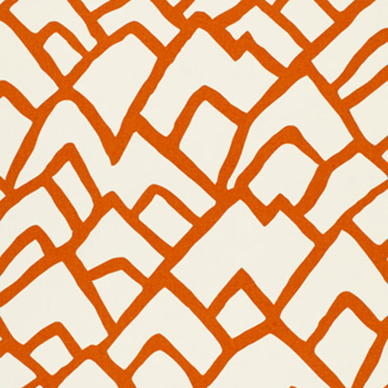 Zimba fabric in orange color - pattern number 2644331 - by Schumacher in the Good Vibrations collection