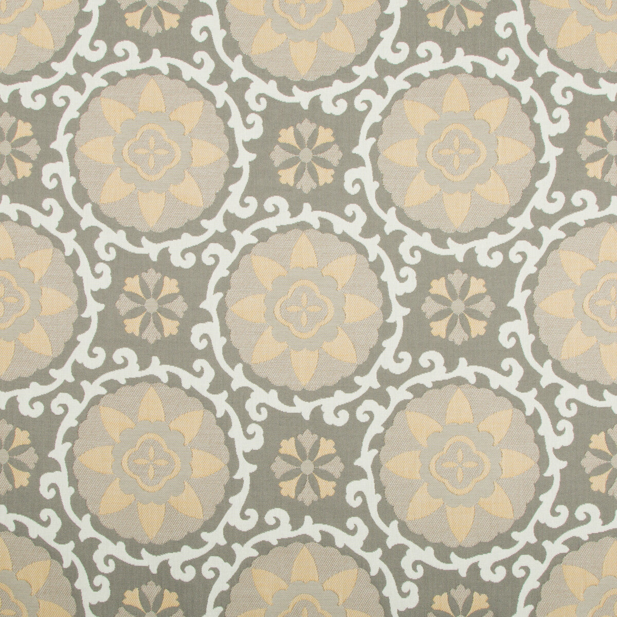 Exotic Suzani fabric in pebble color - pattern 31969.416.0 - by Kravet Design in the Oceania Indoor Outdoor collection