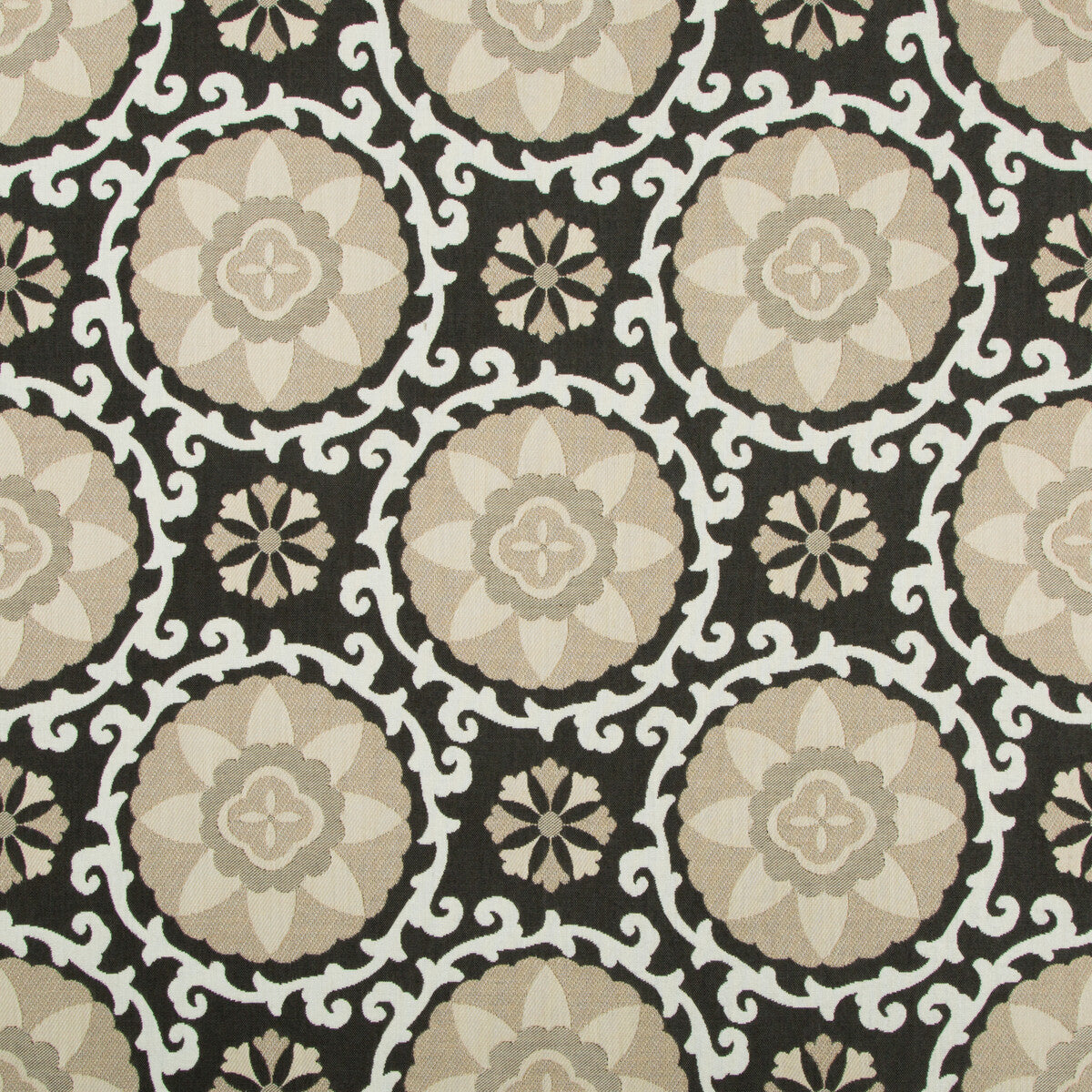 Exotic Suzani fabric in coal color - pattern 31969.816.0 - by Kravet Design in the Oceania Indoor Outdoor collection