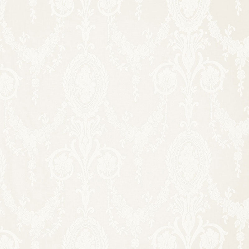 Jacquard Sheer fabric in ivory color - pattern number 32645 - by Schumacher in the Radiance Sheers &amp; Casements collection