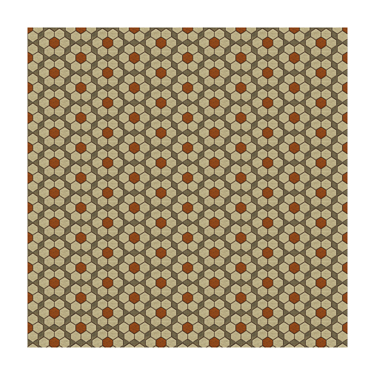Bursa Mosaic fabric in tigerlilly color - pattern 33943.612.0 - by Kravet Contract in the David Hicks Guaranteed In Stock collection