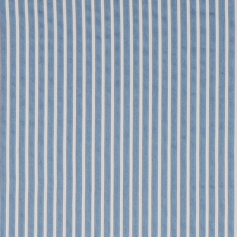 Antique Ticking Stripe fabric in bleu color - pattern number 3475008 - by Schumacher in the Country Chic collection