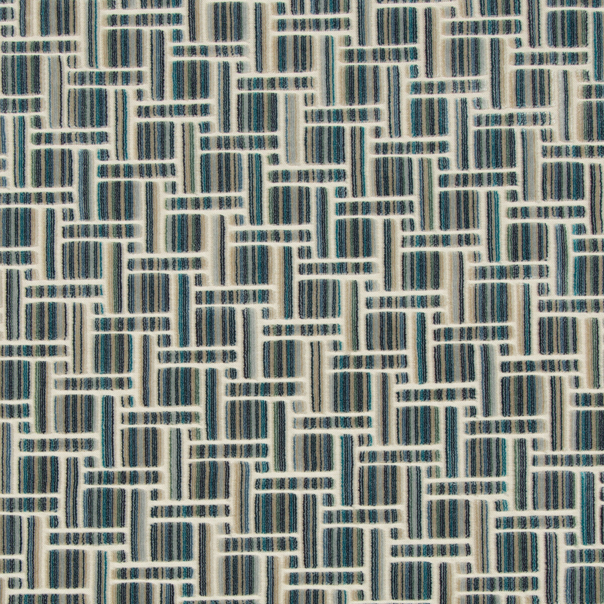 Inside Tracks fabric in peacock color - pattern 34792.15.0 - by Kravet Couture in the Artisan Velvets collection