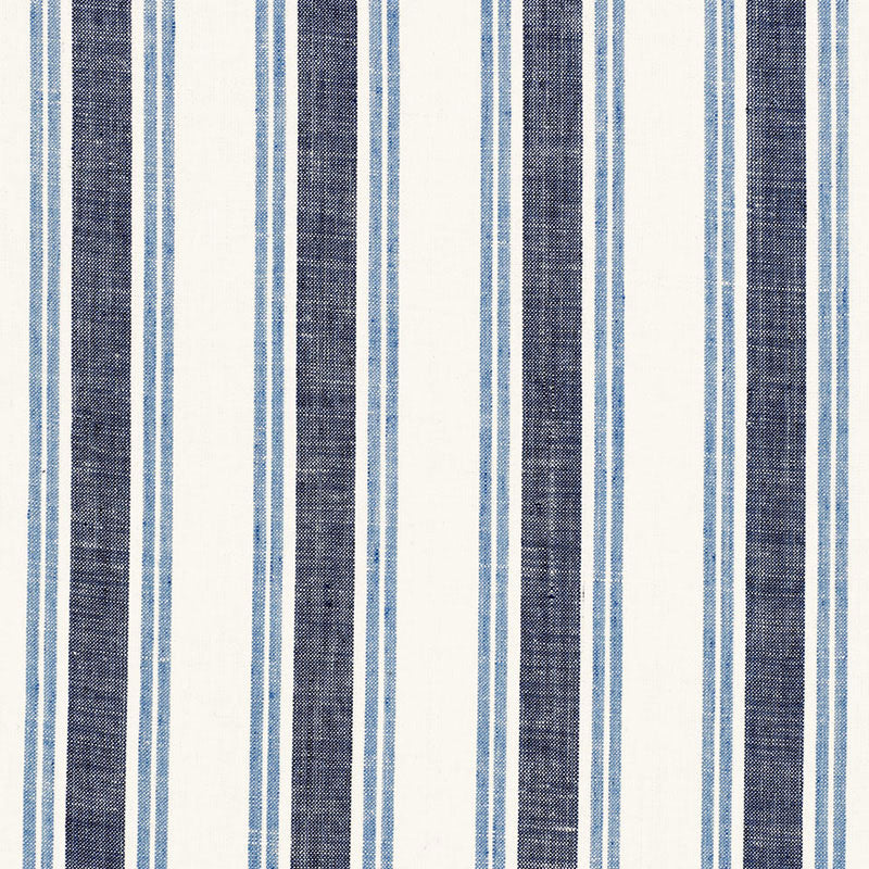 Leah Linen Stripe fabric in sail color - pattern number 3485003 - by Schumacher in the Sea Island Stripe collection