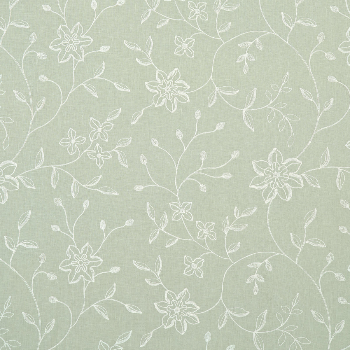 Georgia Linen Embroidery fabric in aqua color - pattern number 3491000 - by Schumacher in the Chroma collection