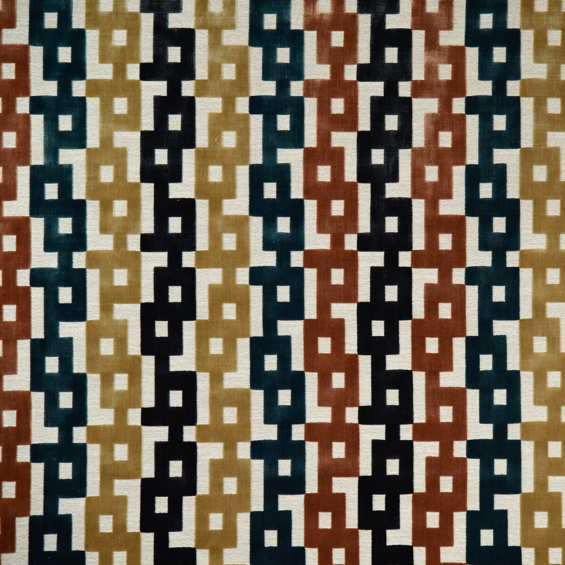 Chain Velvet fabric in clay/teal color - pattern 35856.524.0 - by Kravet Couture