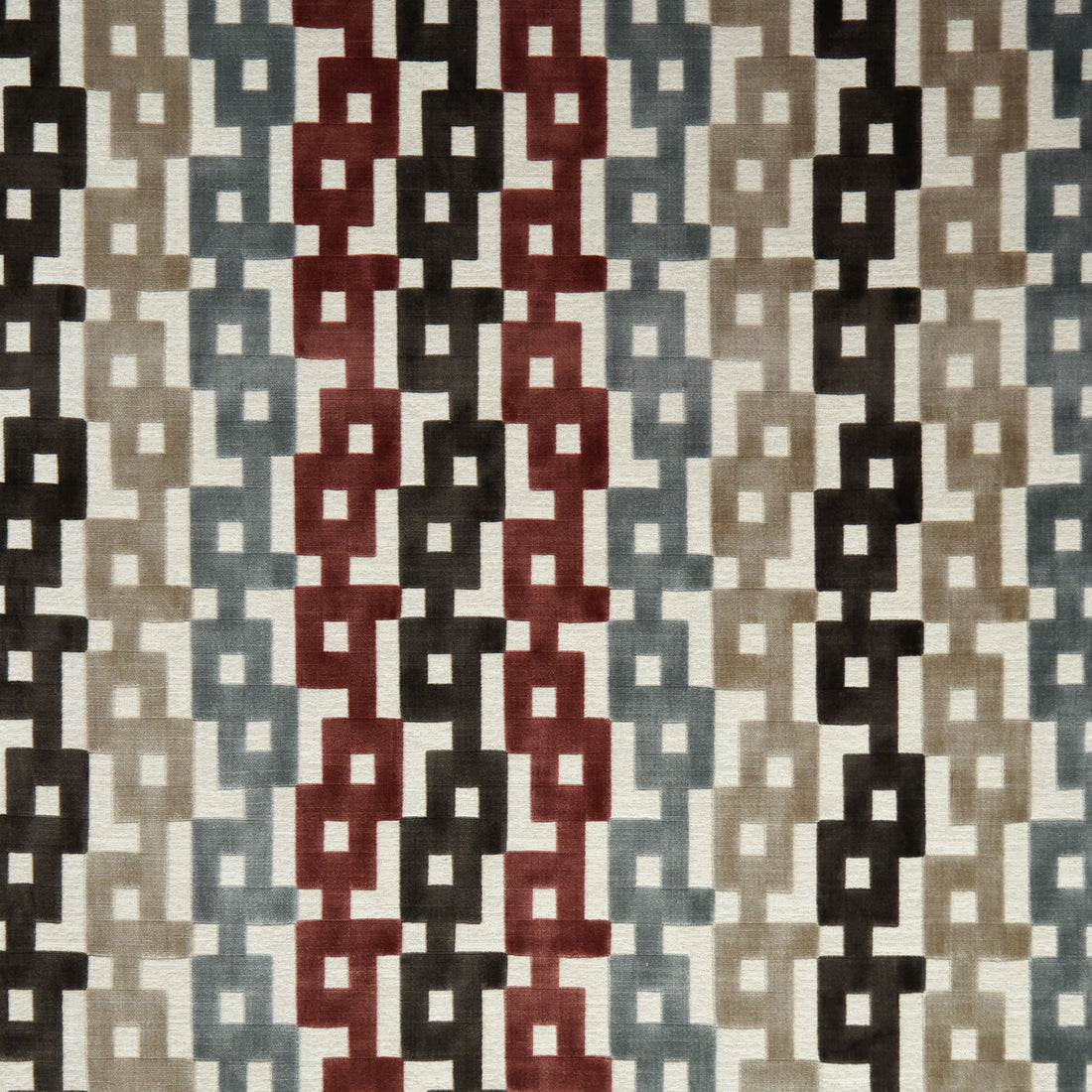 Chain Velvet fabric in paprika/grey color - pattern 35856.921.0 - by Kravet Couture