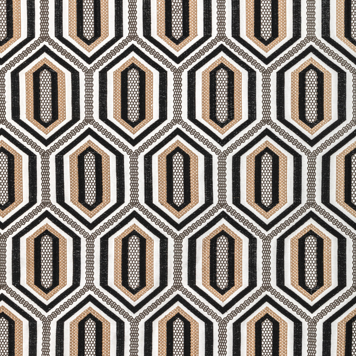 Kaleidoscope Emb fabric in onyx color - pattern 36368.816.0 - by Kravet Couture in the Corey Damen Jenkins Trad Nouveau collection