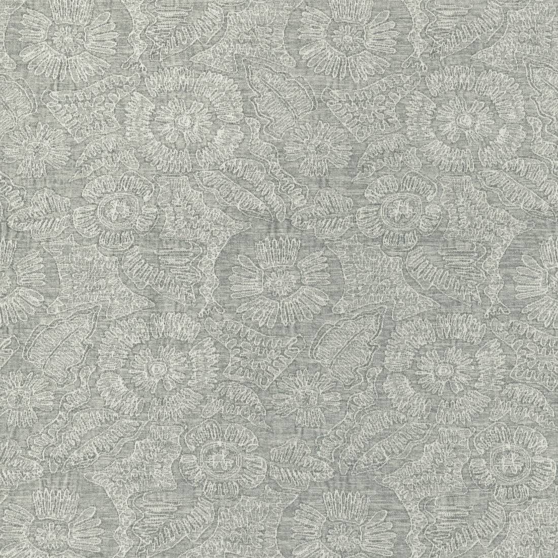 Chenille Bloom fabric in mist color - pattern 36889.15.0 - by Kravet Couture in the Atelier Weaves collection