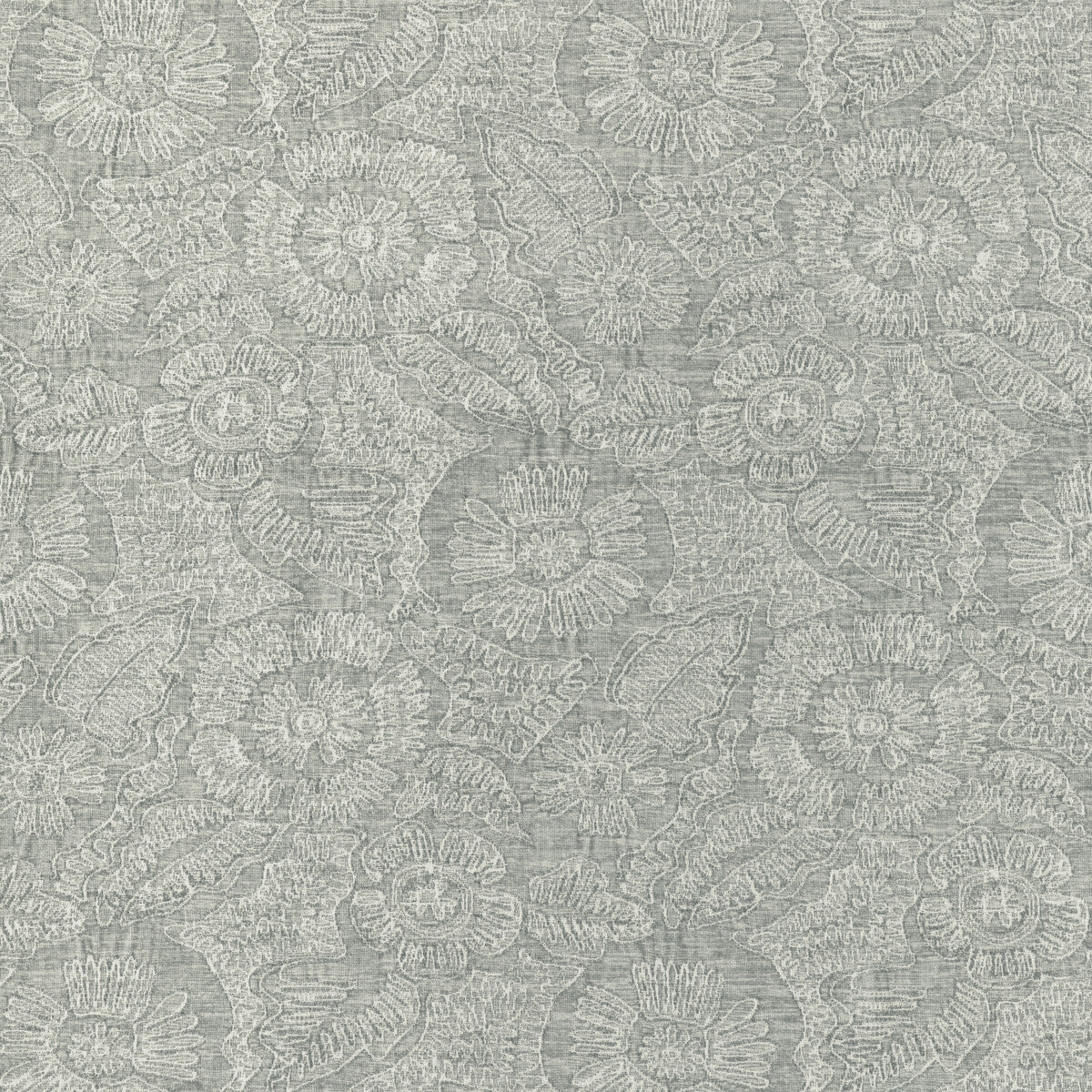 Chenille Bloom fabric in mist color - pattern 36889.15.0 - by Kravet Couture in the Atelier Weaves collection