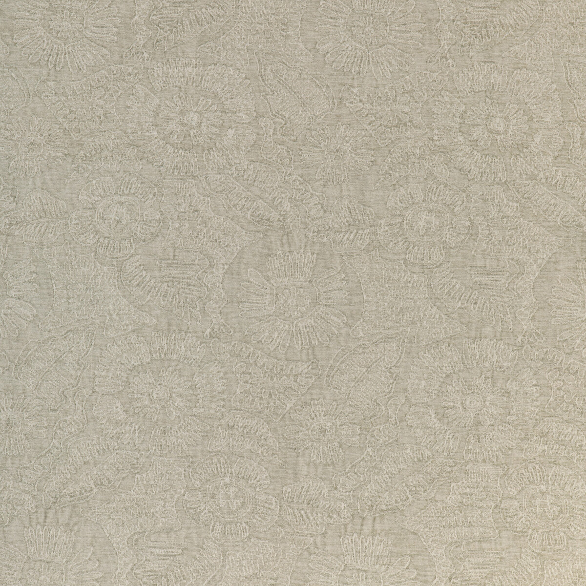 Chenille Bloom fabric in linen color - pattern 36889.16.0 - by Kravet Couture in the Atelier Weaves collection