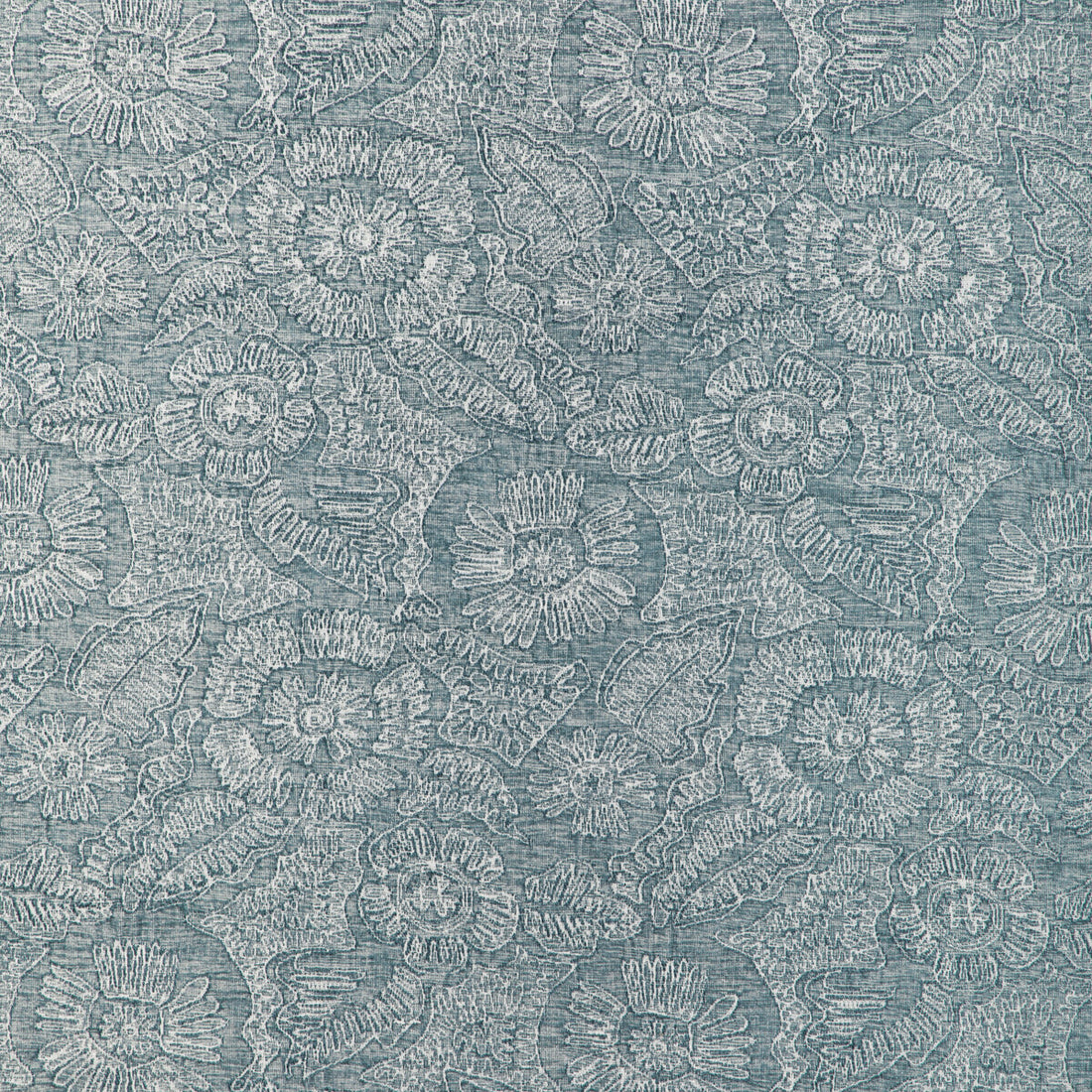 Chenille Bloom fabric in sky color - pattern 36889.5.0 - by Kravet Couture in the Atelier Weaves collection