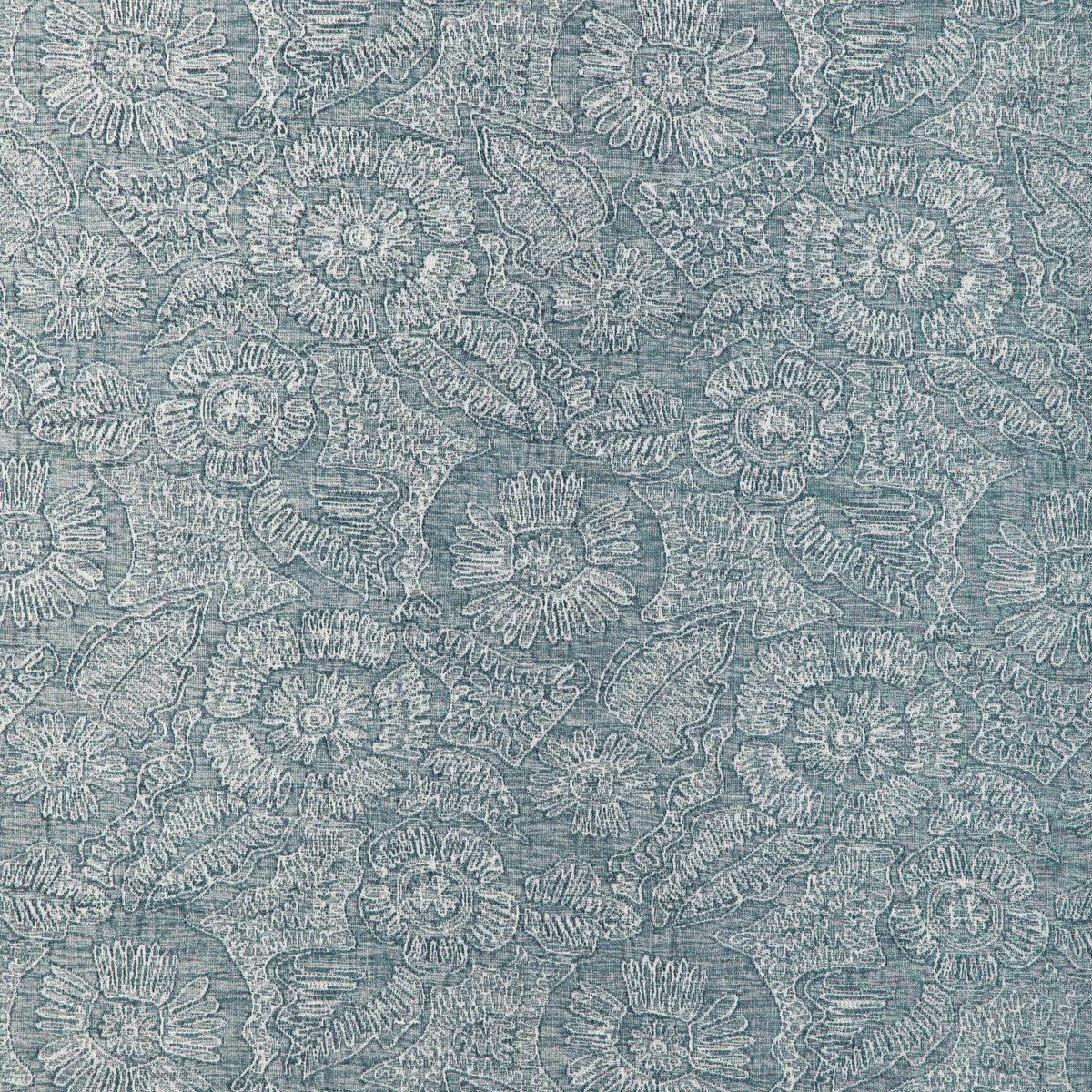 Chenille Bloom fabric in sky color - pattern 36889.5.0 - by Kravet Couture in the Atelier Weaves collection