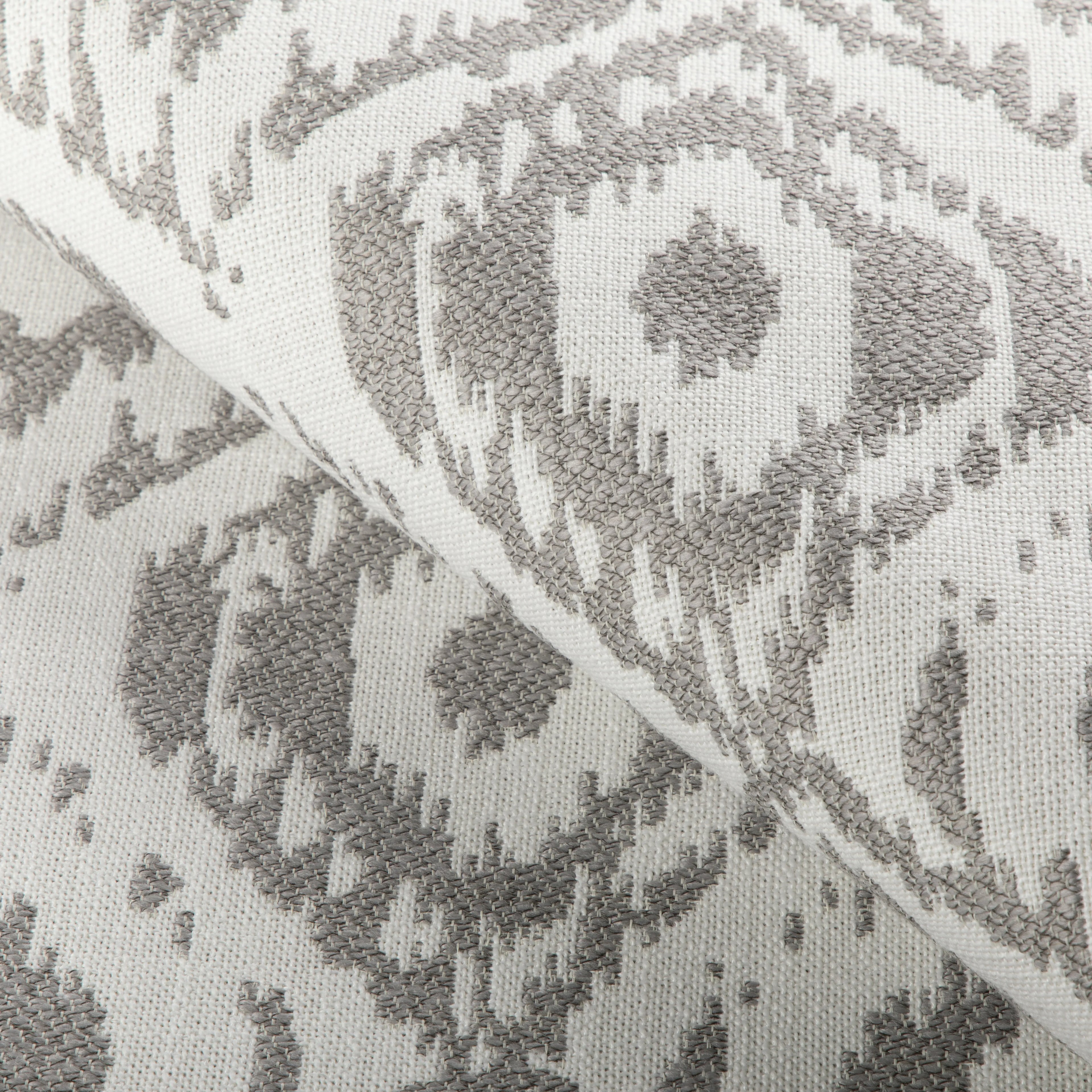 Fabric sample of Milos Damask fabric in charcoal color - pattern 36921.11.0 - by Kravet Couture in the Riviera collection