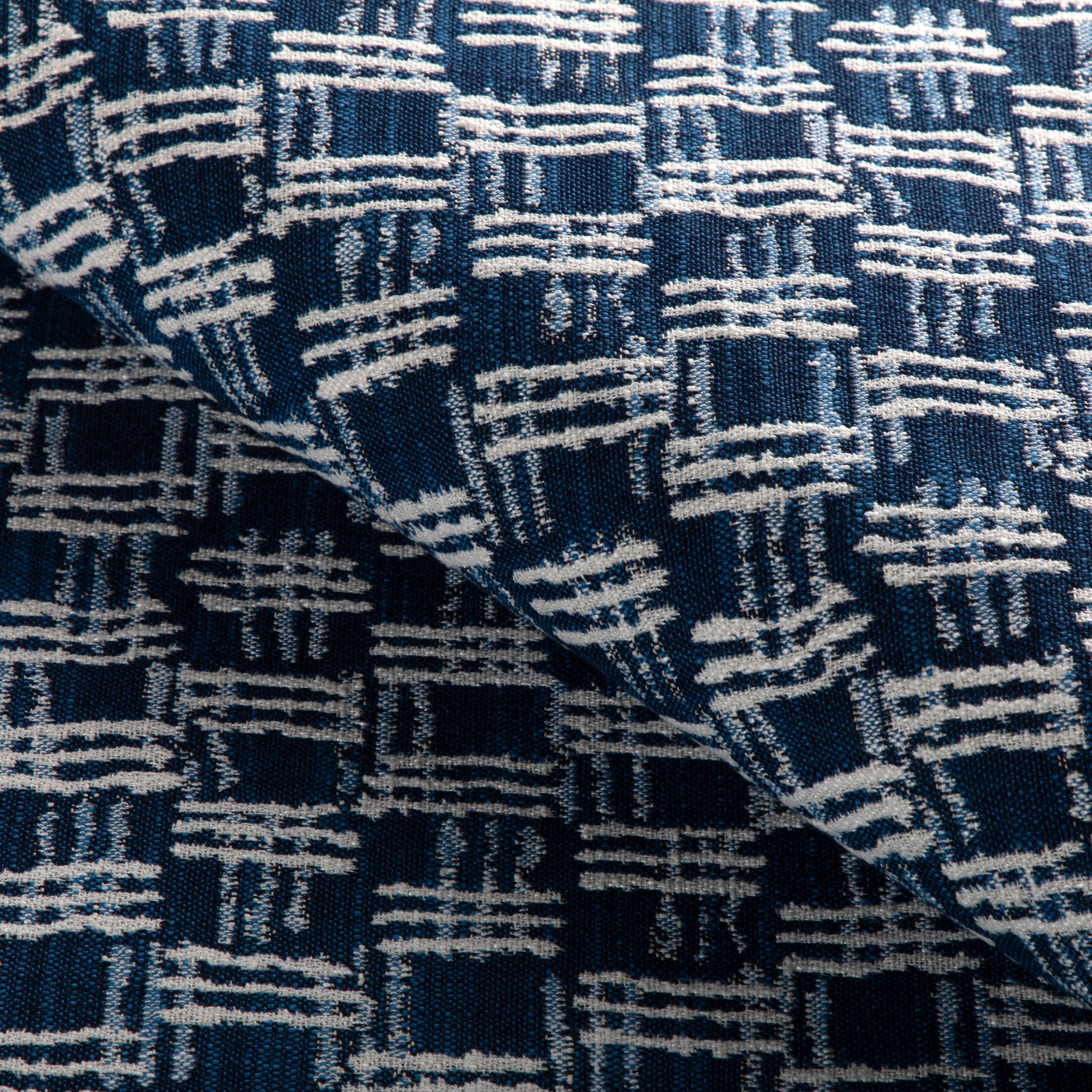 Fabric sample of Cross Waves fabric in marine color - pattern 36928.51.0 - by Kravet Couture in the Riviera collection