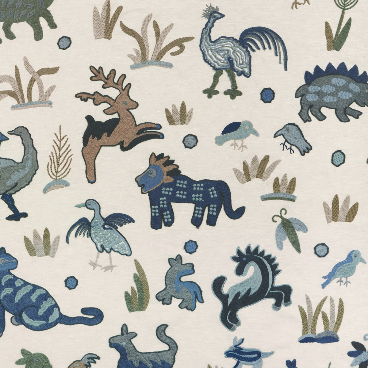 Dwellers fabric in Indigo color - pattern number 37530.5.0 - by Kravet Couture in the Museum of New Mexico Folk Art Collection collection