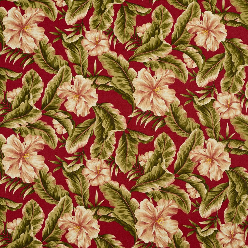 Hibiscus fabric in palm springs color - pattern number 4625 - by Charlotte in the All Seasons collection