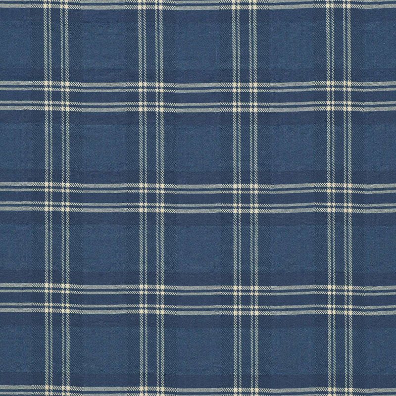 Check Rustique fabric in atlantic blue color - pattern number 50204 - by Schumacher in the A Country Life collection