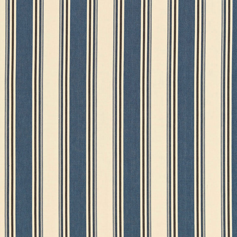 Loren Stripe fabric in marine color - pattern number 50222 - by Schumacher in the Chroma collection