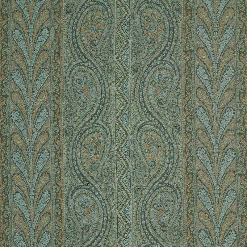 Chatelaine Paisley fabric in jade color - pattern number 50776 - by Schumacher in the Rive Gauche collection