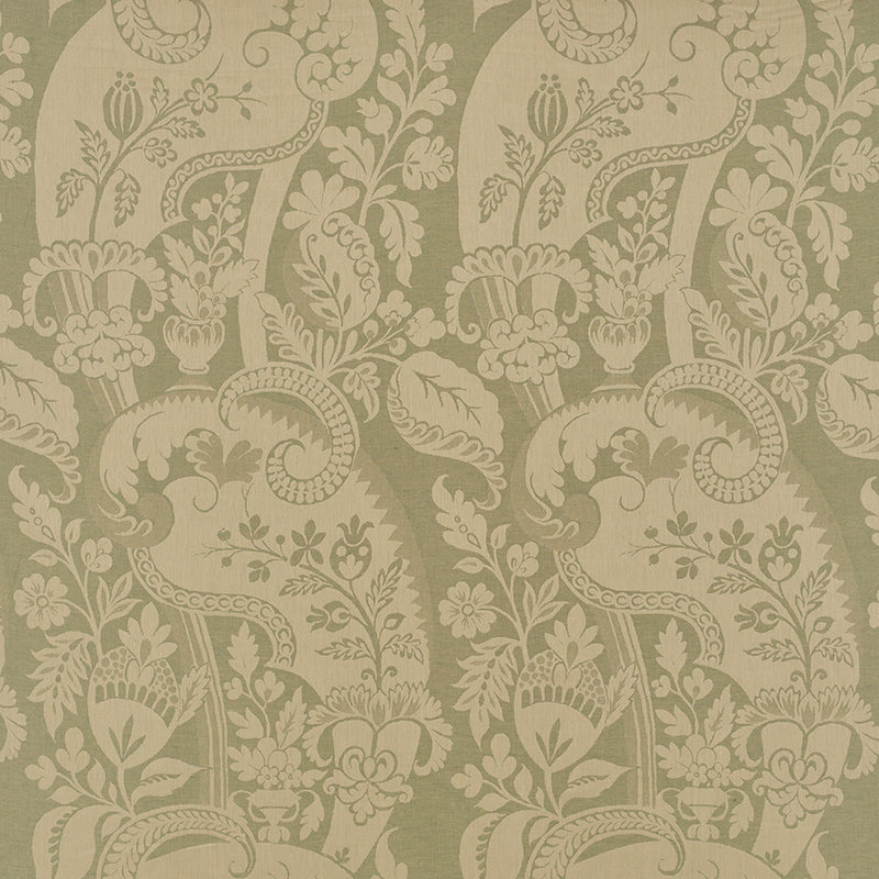 Tela Damasco fabric in aqua color - pattern number 51902 - by Schumacher in the Damasco collection