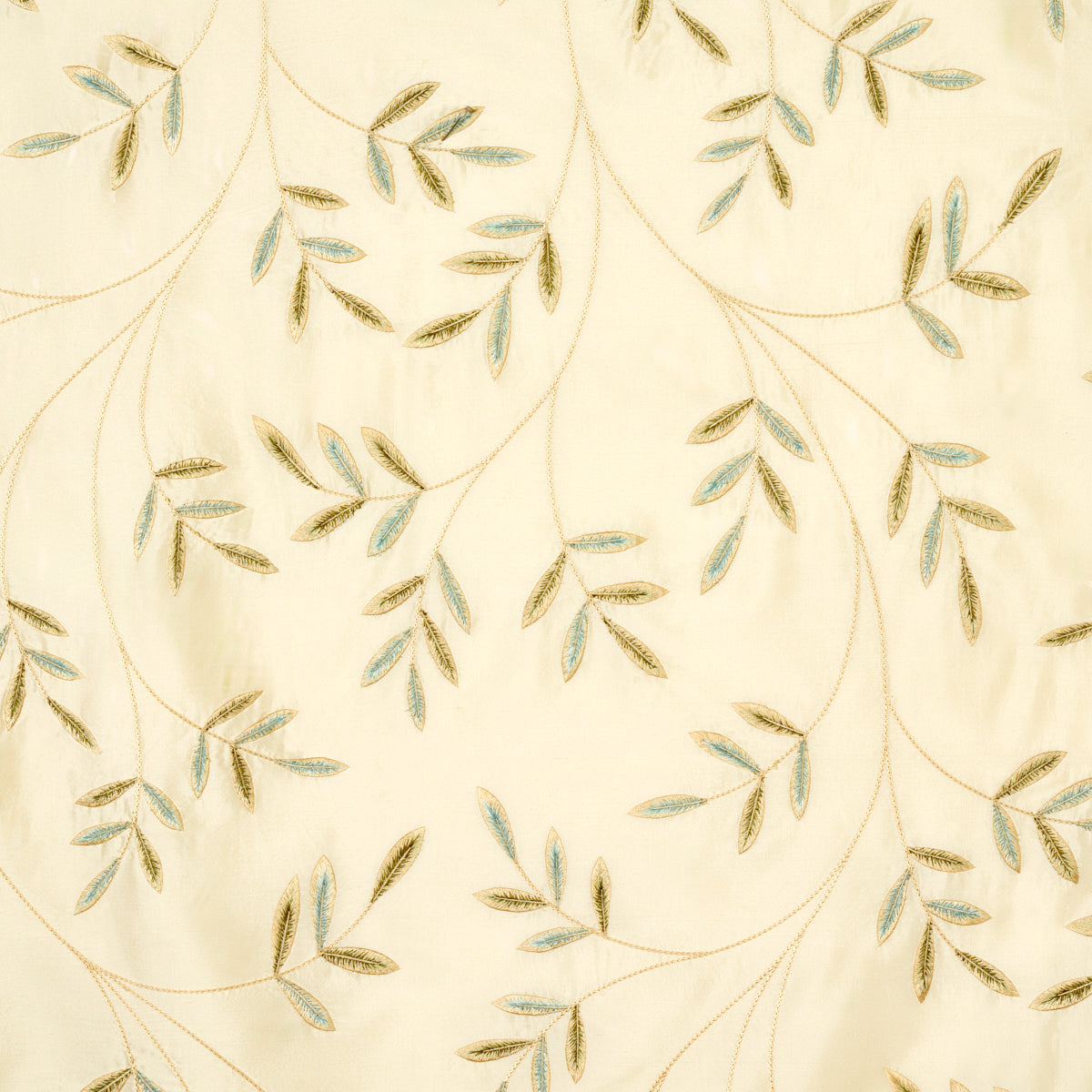 Vigne Embroidery fabric in aqua color - pattern number 52080 - by Schumacher in the Perennial Favorites collection