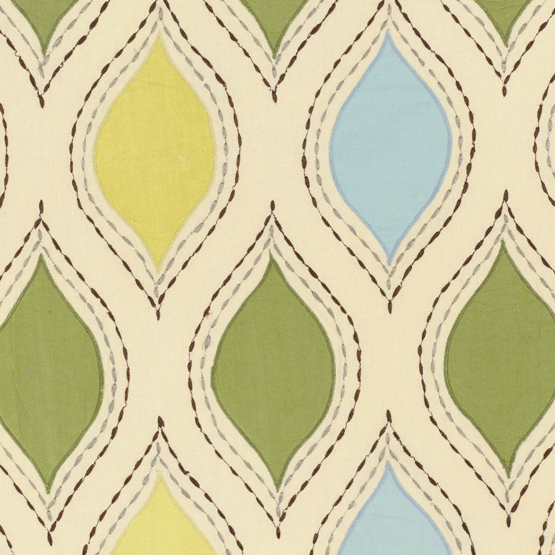 Let’S Dance fabric in chartreuse and sky color - pattern number 54780 - by Schumacher in the Modern Wovens collection