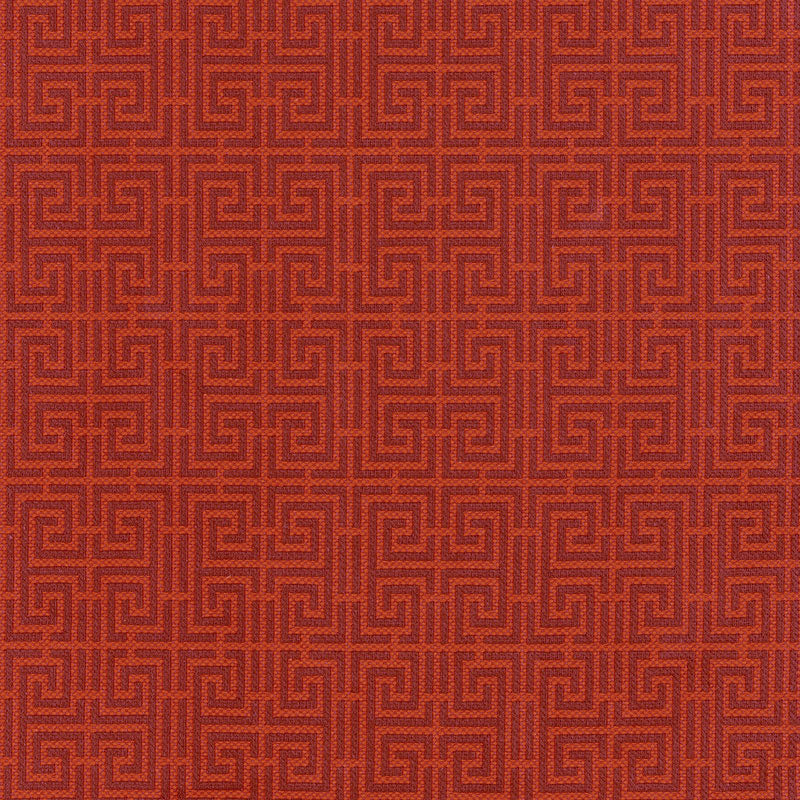 Chinois Fret fabric in oxblood  lacquer color - pattern number 54951 - by Schumacher in the Chroma collection
