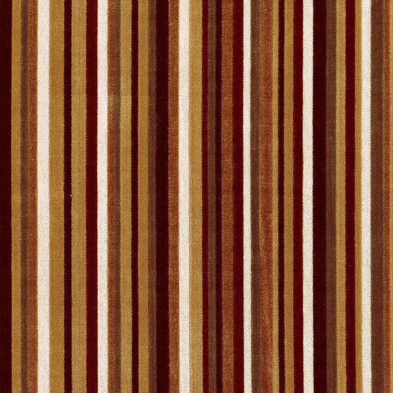Syncopated Velvet Stripe fabric in bronze  wine color - pattern number 55322 - by Schumacher in the Cut &amp; Patterned Velvets collection