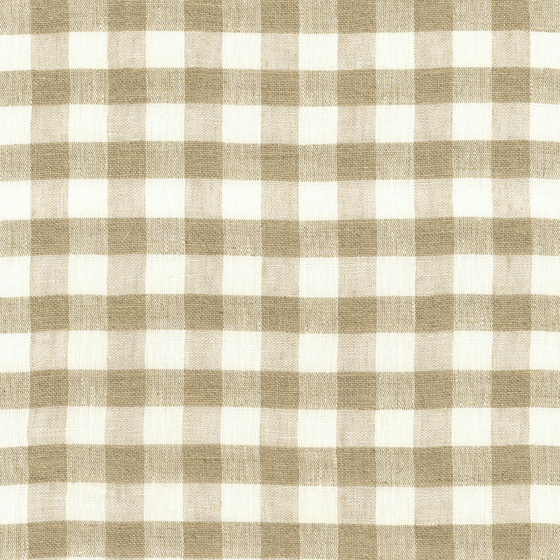 Sidney Check Linen Sheer fabric in natural color - pattern number 55540 - by Schumacher in the Essentials: Sheers &amp; Casements collection