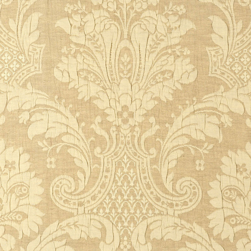 Genoa Damask fabric in antelope color - pattern number 55613 - by Schumacher in the Palazzo collection