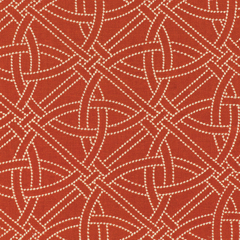 Durance Embroidery fabric in bittersweet color - pattern number 55690 - by Schumacher in the Chroma collection