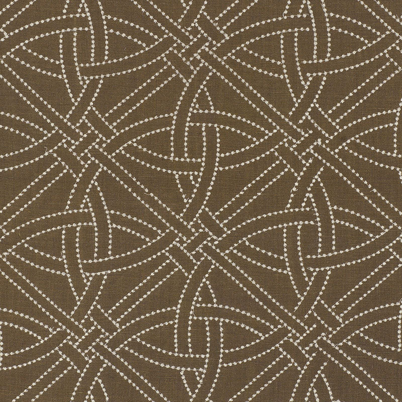 Durance Embroidery fabric in truffle color - pattern number 55691 - by Schumacher in the Chroma collection