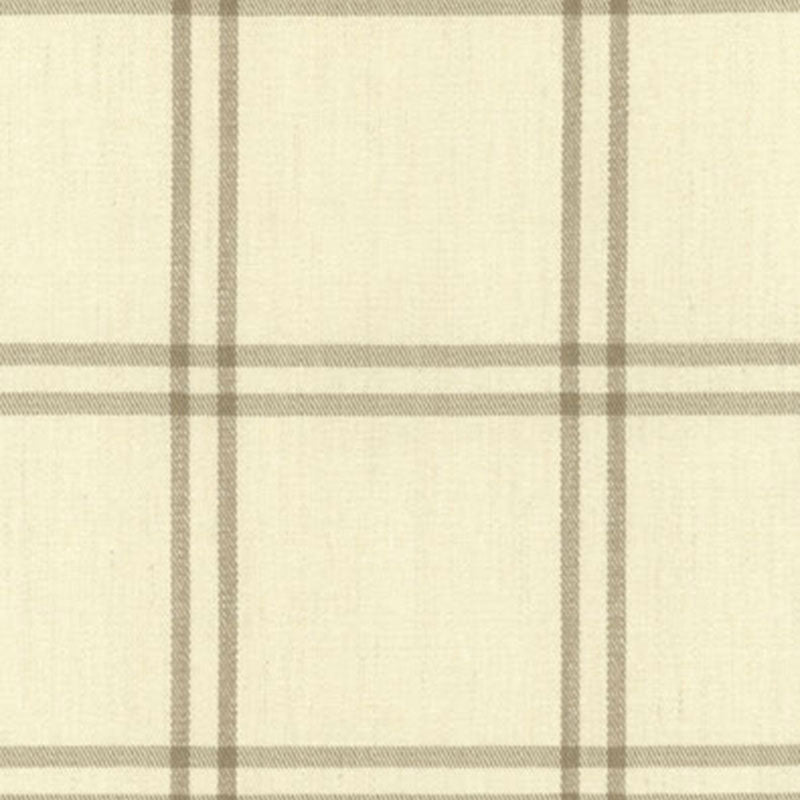 Luberon Plaid fabric in greige color - pattern number 55711 - by Schumacher in the Matthew Patrick Smyth collection