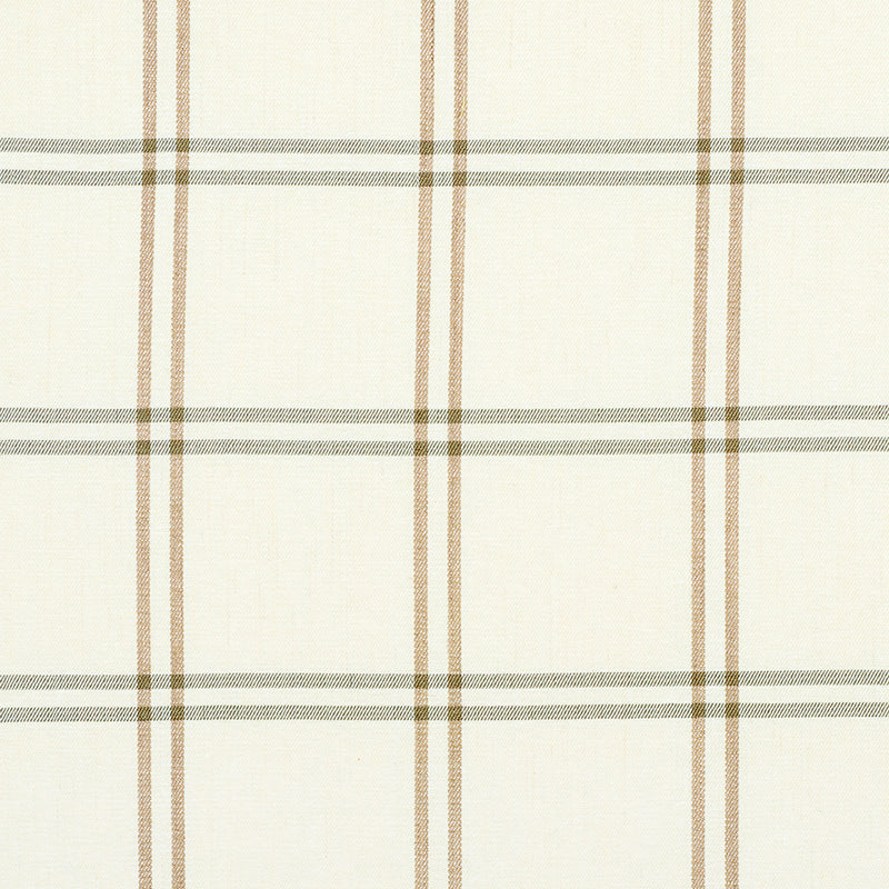 Luberon Plaid fabric in natural color - pattern number 55717 - by Schumacher in the New Traditional collection