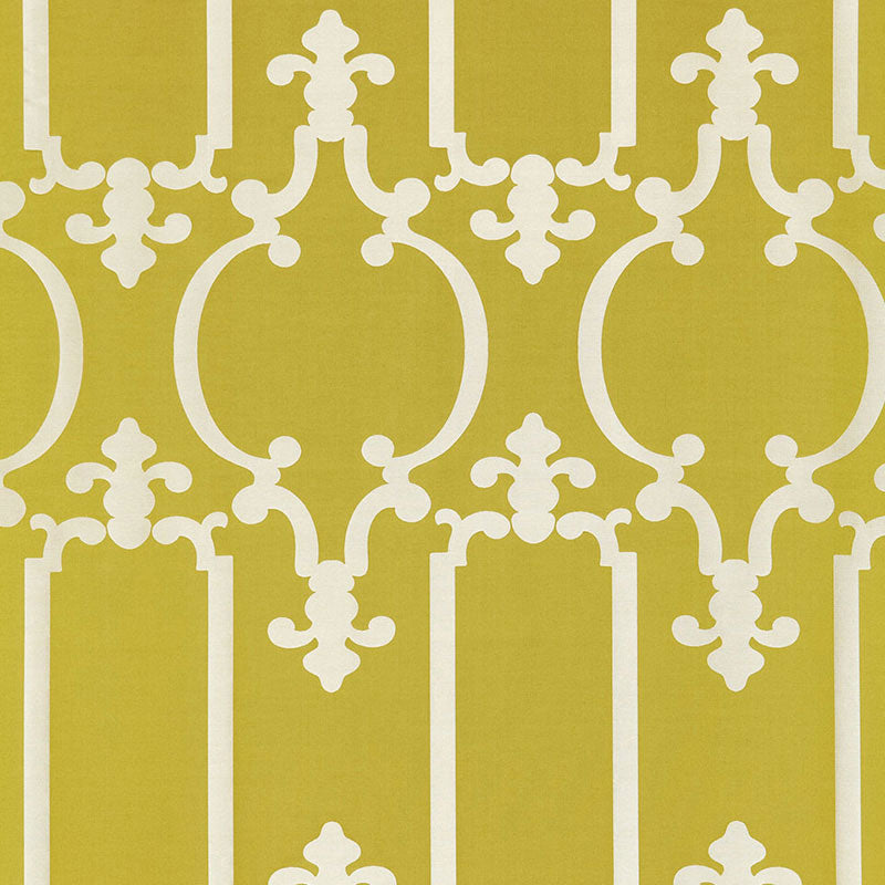 Ornamental Silk fabric in spring color - pattern number 55861 - by Schumacher in the Modern Glamour collection