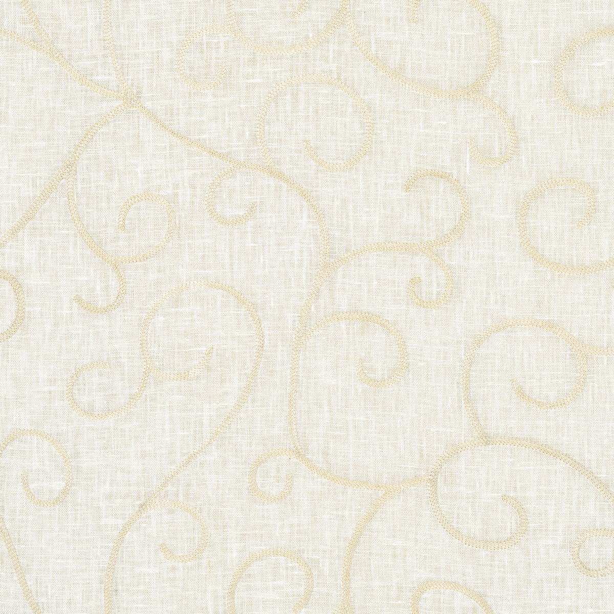 Adia Sheer Embroidery fabric in cream color - pattern number 55981 - by Schumacher in the Radiance Sheers collection