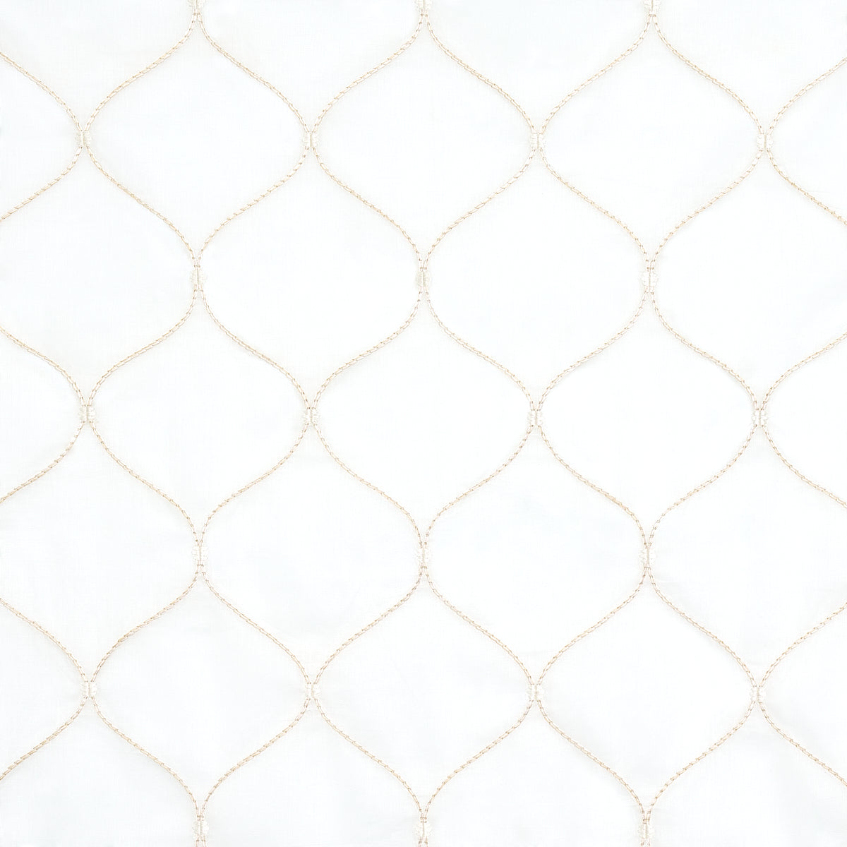 Celena Sheer Embroidery fabric in sand color - pattern number 56000 - by Schumacher in the Radiance Sheers collection