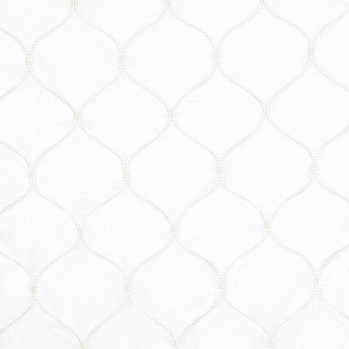 Celena Sheer Embroidery fabric in pearl color - pattern number 56001 - by Schumacher in the Radiance Sheers collection